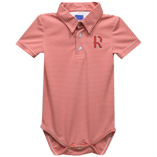 Rose Hulman Fightin' Engineers Embroidered Red Cardinal Stripe Knit Boys Polo Bodysuit