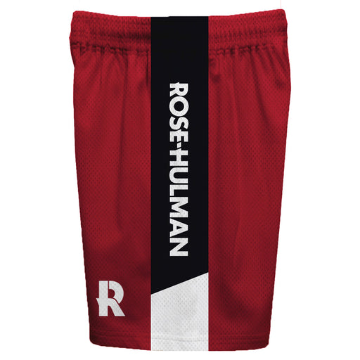 Rose Hulman Fightin' Engineers Vive La Fete Game Day Maroon Stripes Boys Solid Black Athletic Mesh Short - Vive La Fête - Online Apparel Store