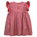 Rose Hulman Fightin' Engineers Embroidered Cardinal Red Gingham Girls Ruffle Dress