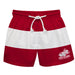 Rose Hulman Fightin' Engineers Vive La Fete Maroon Stripes Swimtrunks V1
