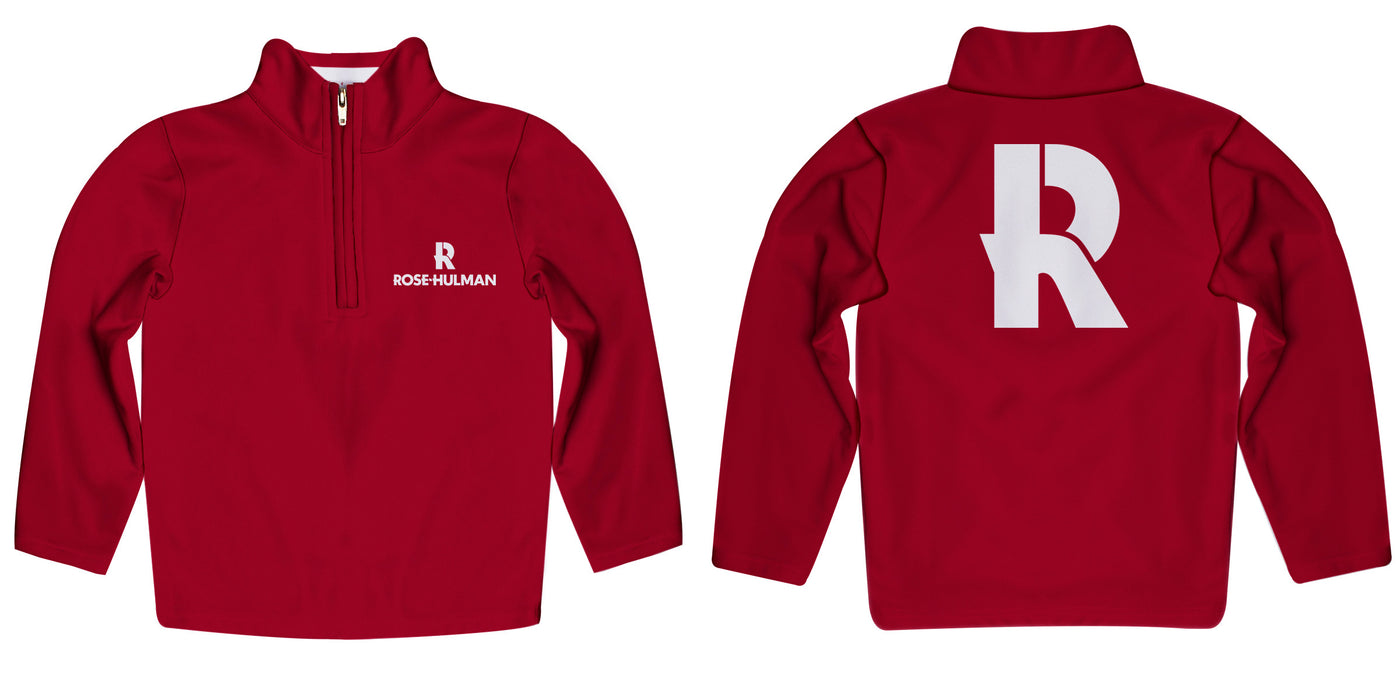 Rose Hulman Fightin' Engineers Vive La Fete Game Day Solid Maroon Quarter Zip Pullover Sleeves - Vive La Fête - Online Apparel Store
