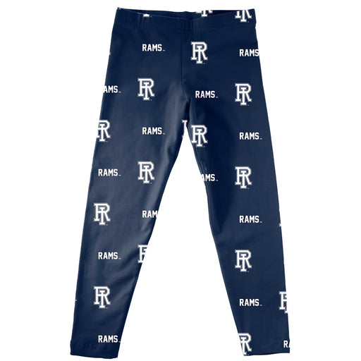 Rhode Island Rams Vive La Fete Girls Game Day All Over Two Logos Elastic Waist Classic Play Navy Leggings Tights