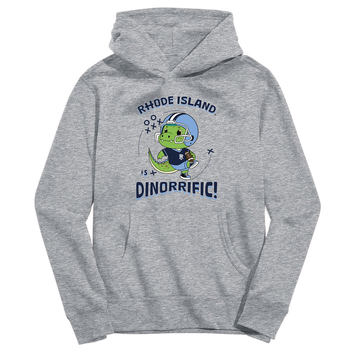 Rhode Island Rams Dinorrific Heather Grey Cotton Youth Hoodie