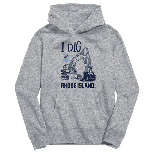 Rhode Island Rams Excavator Heather Grey Cotton Youth Hoodie
