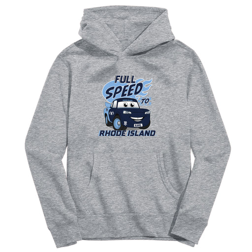Rhode Island Rams Full Speed Heather Grey Cotton Youth Hoodie