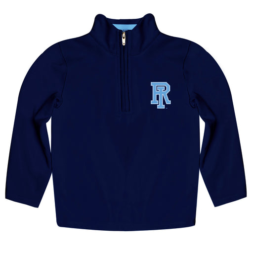 Rhode Island Rams Vive La Fete Game Day Solid Navy Quarter Zip Pullover Sleeves