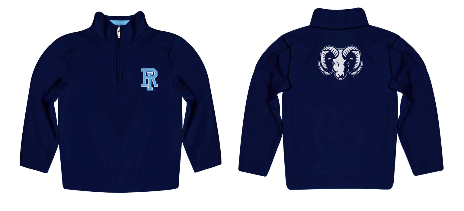 Rhode Island Rams Vive La Fete Game Day Solid Navy Quarter Zip Pullover Sleeves - Vive La Fête - Online Apparel Store