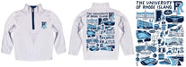Rhode Island Rams Hand Sketched Vive La Fete Impressions Artwork White Boys Quarter Zip Pullover V1 - Vive La Fête - Online Apparel Store