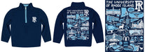Rhode Island Rams Hand Sketched Vive La Fete Impressions Artwork Navy Boys Quarter Zip Pullover V1 - Vive La Fête - Online Apparel Store