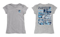 Rhode Island Rams Hand Sketched Vive La Fete Impressions Artwork Grey Girls Cotton Short Sleeve Tee - Vive La Fête - Online Apparel Store