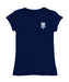 Rhode Island Rams Hand Sketched Vive La Fete Impressions Artwork Navy Girls Cotton Short Sleeve Tee