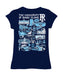 Rhode Island Rams Hand Sketched Vive La Fete Impressions Artwork Navy Girls Cotton Short Sleeve Tee - Vive La Fête - Online Apparel Store