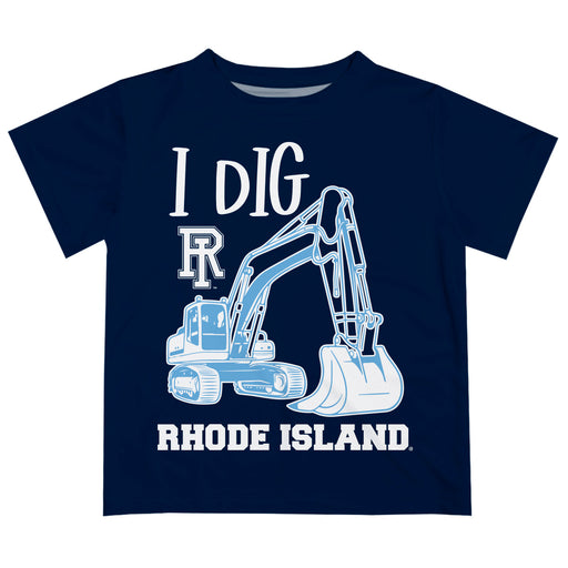 Rhode Island Rams Vive La Fete Excavator Boys Game Day Navy Short Sleeve Tee