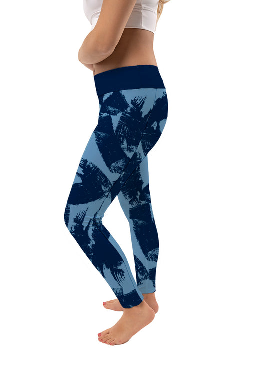 Rhode Island Rams Vive La Fete Paint Brush Logo on Waist Women Navy Yoga Leggings - Vive La Fête - Online Apparel Store