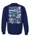 Rhode Island Rams Hand Sketched Artwork Navy Crewneck Sweatshirt for Women - Vive La Fête - Online Apparel Store
