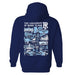 Rhode Island Rams Hand Sketched Artwork Navy Cotton Fleece Women Hoodie - Vive La Fête - Online Apparel Store