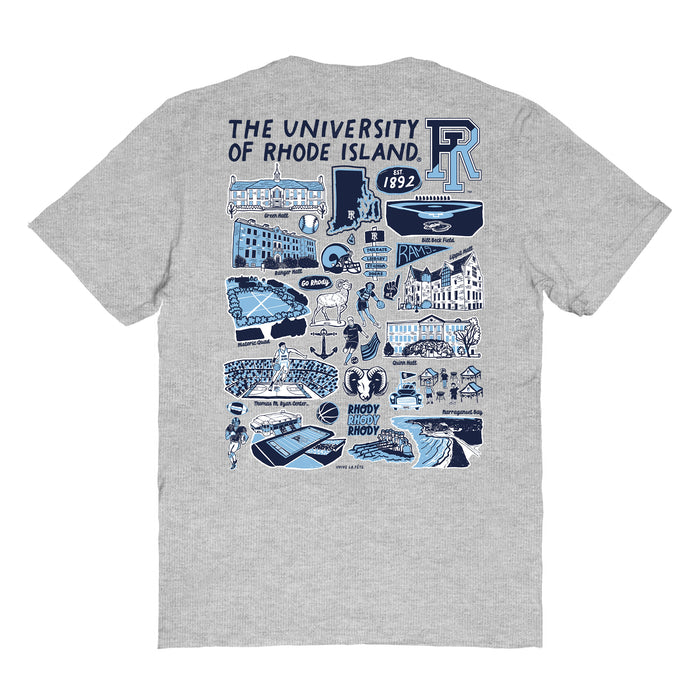 Rhode Island Rams Vive La Fete Impressions Artwork Womens Cotton Tshirt - Vive La Fête - Online Apparel Store