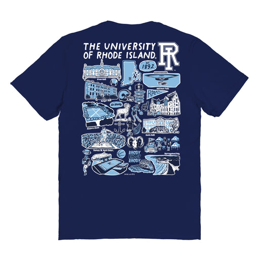 Rhode Island Rams Vive La Fete Impressions Artwork Womens Cotton Tshirt - Vive La Fête - Online Apparel Store