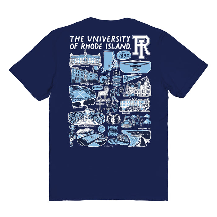 Rhode Island Rams Vive La Fete Impressions Artwork Womens Cotton Tshirt - Vive La Fête - Online Apparel Store