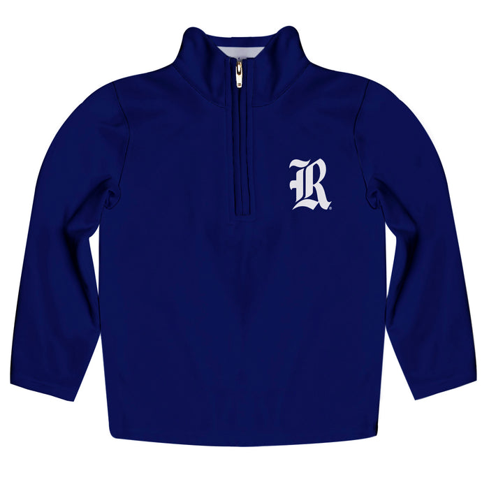 Rice University Owls Vive La Fete Game Day Solid Blue Quarter Zip Pullover Sleeves