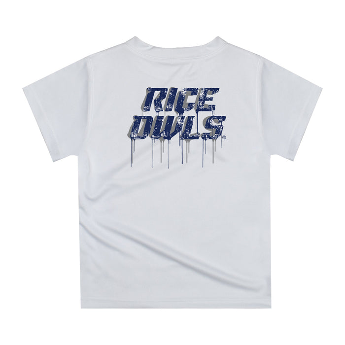 Rice University Owls Original Dripping Football Helmet White T-Shirt by Vive La Fete - Vive La Fête - Online Apparel Store