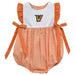 Texas-Rio Grande Valley Vaqueros Embroidered Orange Gingham Girls Bubble