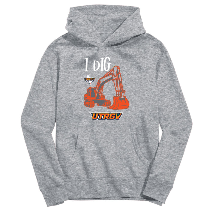 The University of Texas Rio Grande Valley Vaquero Vive La Fete Excavator Grey Cotton Hoodie