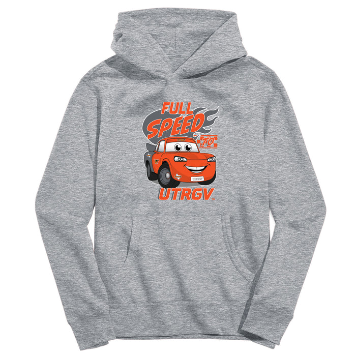 The University of Texas Rio Grande Valley Vaquero Vive La Fete Full Speed Grey Cotton Hoodie