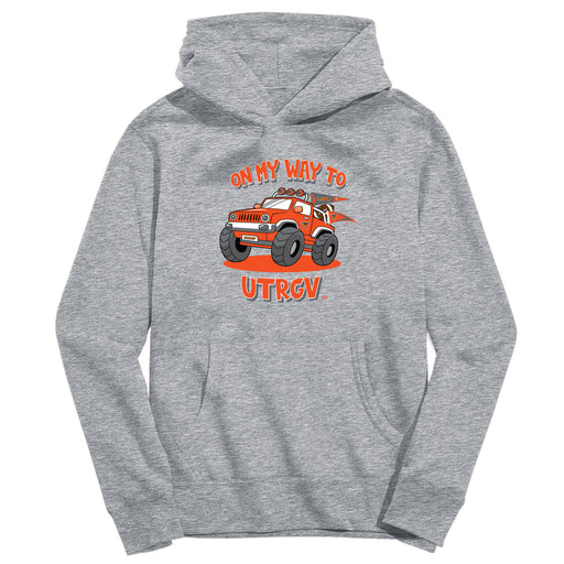 The University of Texas Rio Grande Valley Vaquero Vive La Fete On My Way Monster Truck Grey Cotton Hoodie