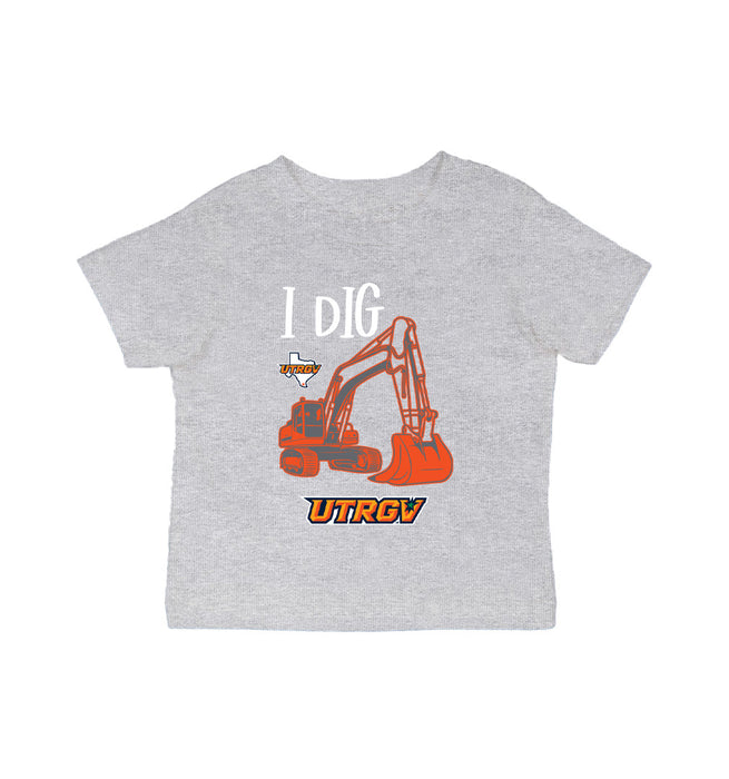 The University of Texas Rio Grande Valley Vaquero Vive La Fete Excavator Grey Cotton Short Sleeve Tee