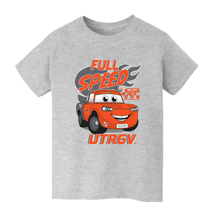 The University of Texas Rio Grande Valley Vaquero Vive La Fete Full Speed Grey Cotton Short Sleeve Tee