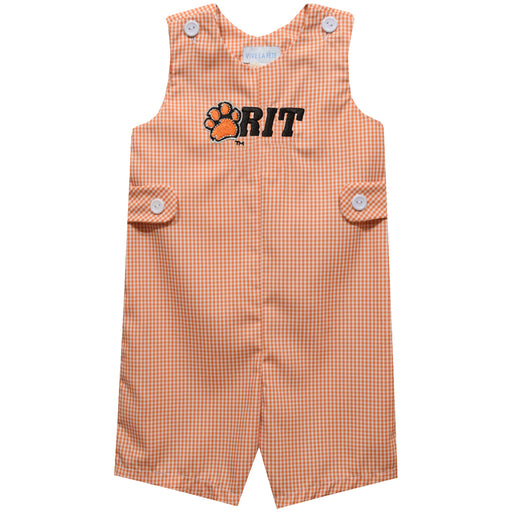 Rochester Institute of Technology Tigers, RIT Tigers Embroidered Orange Gingham Boys Jon Jon