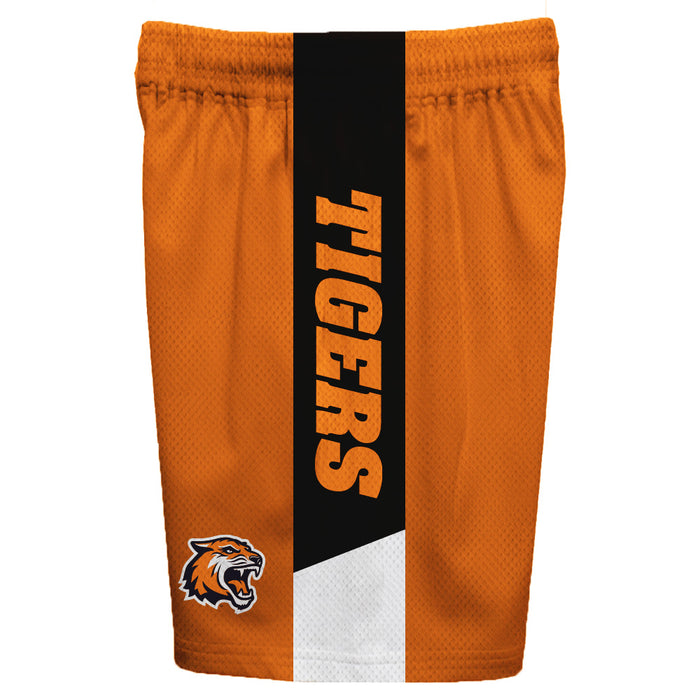 RIT Tigers Vive La Fete Game Day Orange Stripes Boys Solid Black Athletic Mesh Short - Vive La Fête - Online Apparel Store