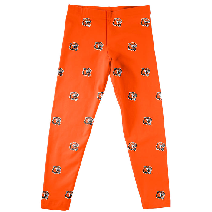 RIT Tigers Vive La Fete Girls Game Day All Over Logo Elastic Waist Classic Play Orange Leggings Tights