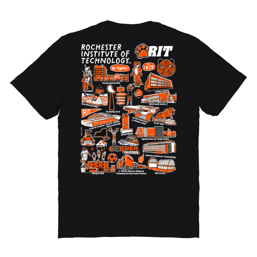 RIT Tigers Vive La Fete Impressions Artwork Black Womens Cotton Tshirt - Vive La Fête - Online Apparel Store