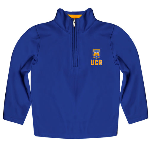 Riverside Highlanders UCR Vive La Fete Game Day Solid Blue Quarter Zip Pullover Sleeves