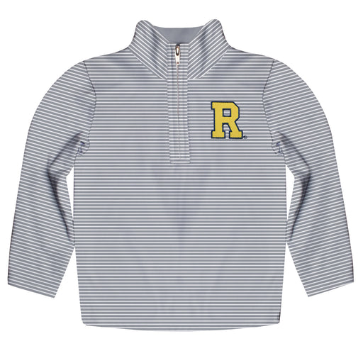 Rochester Yellowjackets Embroidered Gray Stripes Quarter Zip Pullover