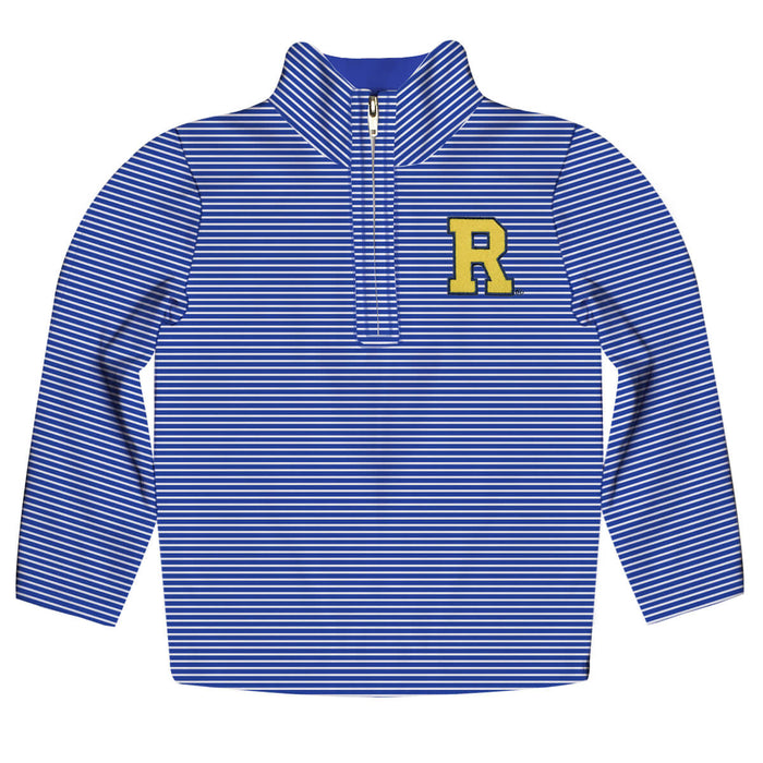Rochester Yellowjackets Embroidered Royal Stripes Quarter Zip Pullover