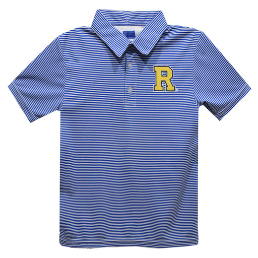 Rochester Yellowjackets Embroidered Royal Stripes Short Sleeve Polo Box Shirt
