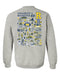 Rochester Yellowjackets Hand Sketched Vive La Fete Impressions Artwork Navy Crew Neck Sweatshirt for Women - Vive La Fête - Online Apparel Store