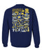 Rochester Yellowjackets Hand Sketched Vive La Fete Impressions Artwork Navy Crew Neck Sweatshirt for Women - Vive La Fête - Online Apparel Store