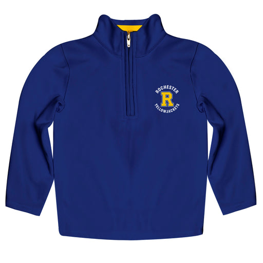 Rochester Yellowjackets Vive La Fete Logo and Mascot Name Womens Blue Quarter Zip Pullover