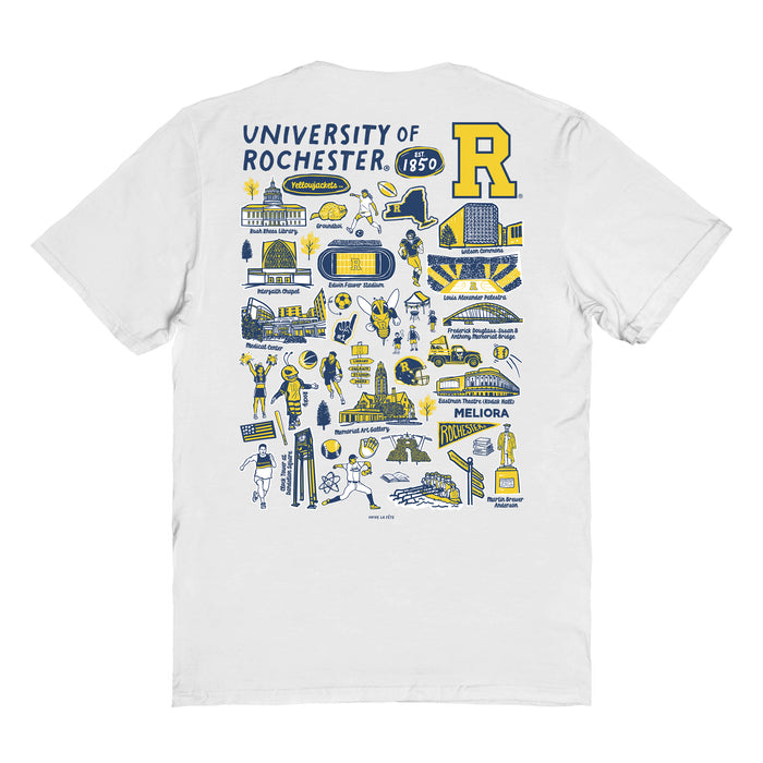 Rochester Yellowjackets Vive La Fete Impressions Artwork Navy Womens Cotton Tshirt - Vive La Fête - Online Apparel Store