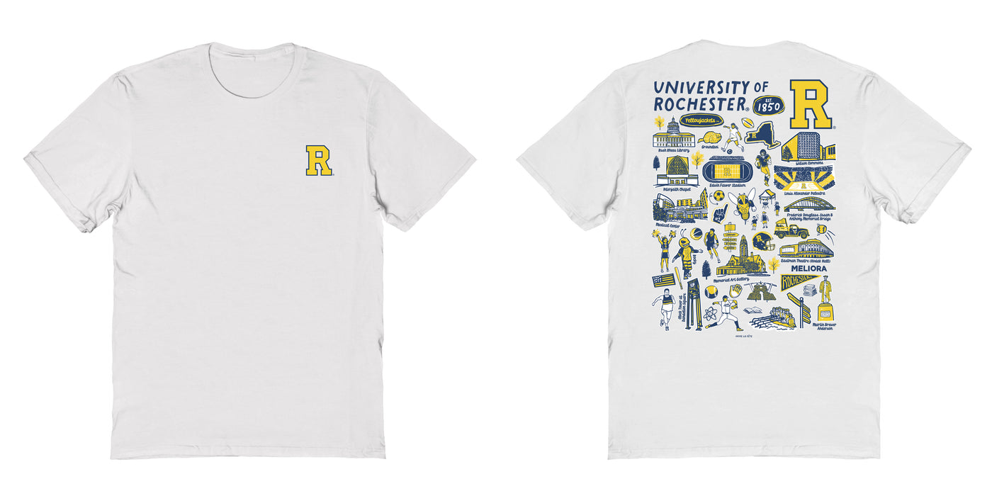 Rochester Yellowjackets Vive La Fete Impressions Artwork Navy Womens Cotton Tshirt - Vive La Fête - Online Apparel Store