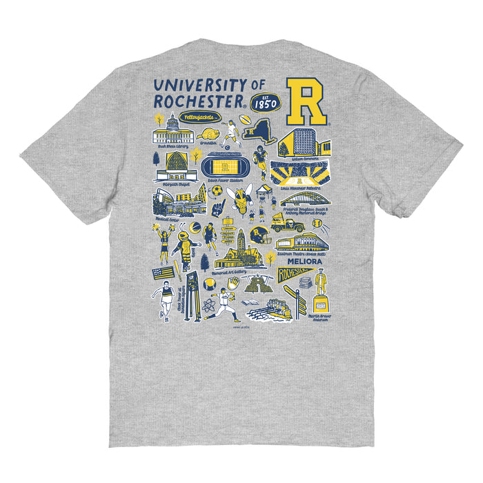 Rochester Yellowjackets Vive La Fete Impressions Artwork Navy Womens Cotton Tshirt - Vive La Fête - Online Apparel Store