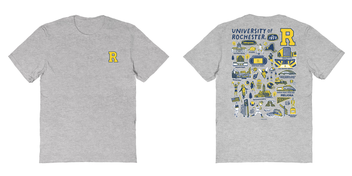 Rochester Yellowjackets Vive La Fete Impressions Artwork Navy Womens Cotton Tshirt - Vive La Fête - Online Apparel Store