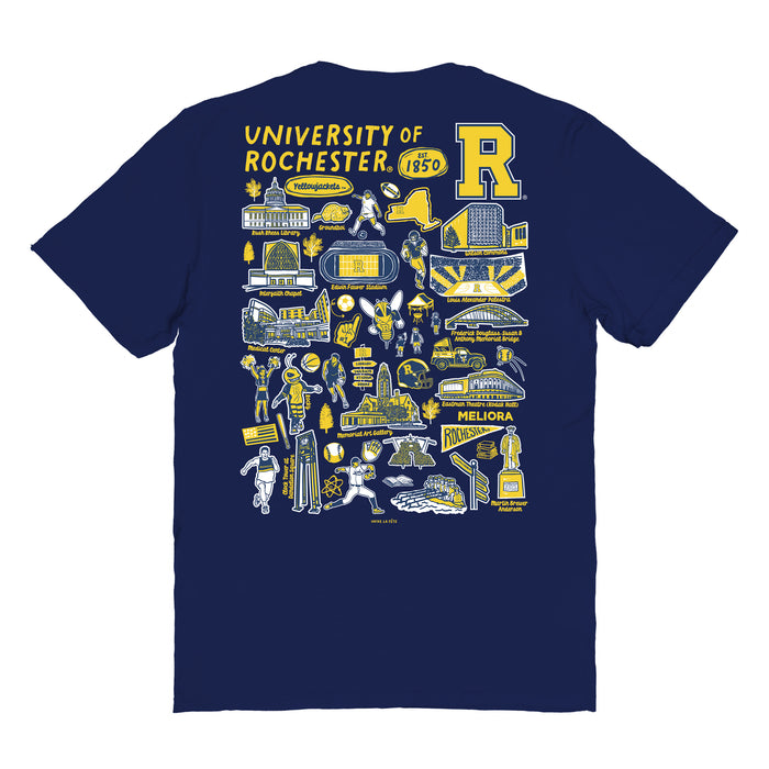 Rochester Yellowjackets Vive La Fete Impressions Artwork Navy Womens Cotton Tshirt - Vive La Fête - Online Apparel Store