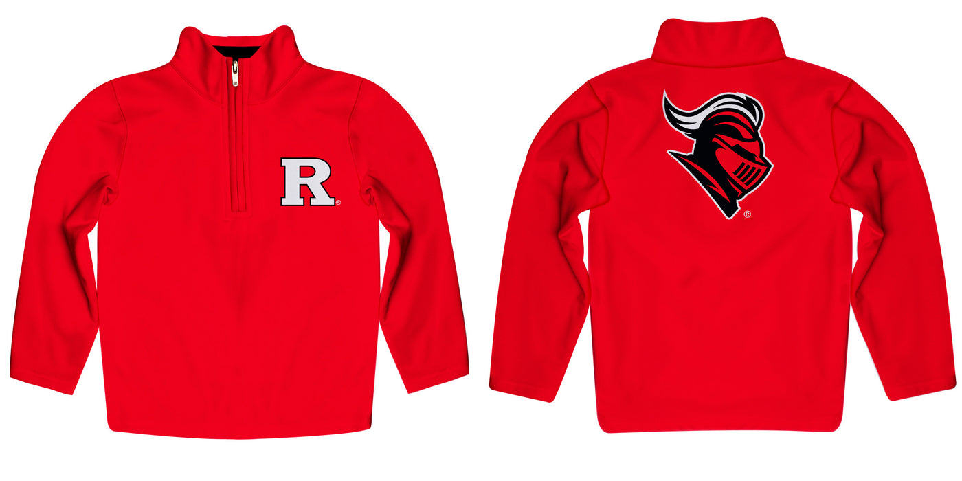 Rutgers State University Scarlet Knights Vive La Fete Game Day Solid Red Quarter Zip Pullover Sleeves - Vive La Fête - Online Apparel Store