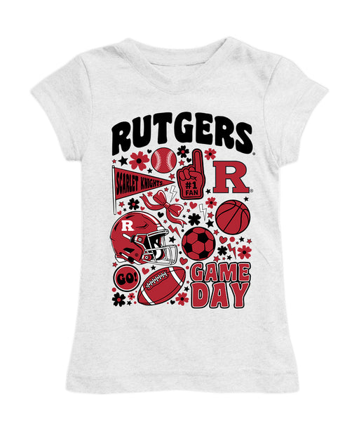 Rutgers Scarlet Knights Girl´s Fitted Cotton T-shirt White