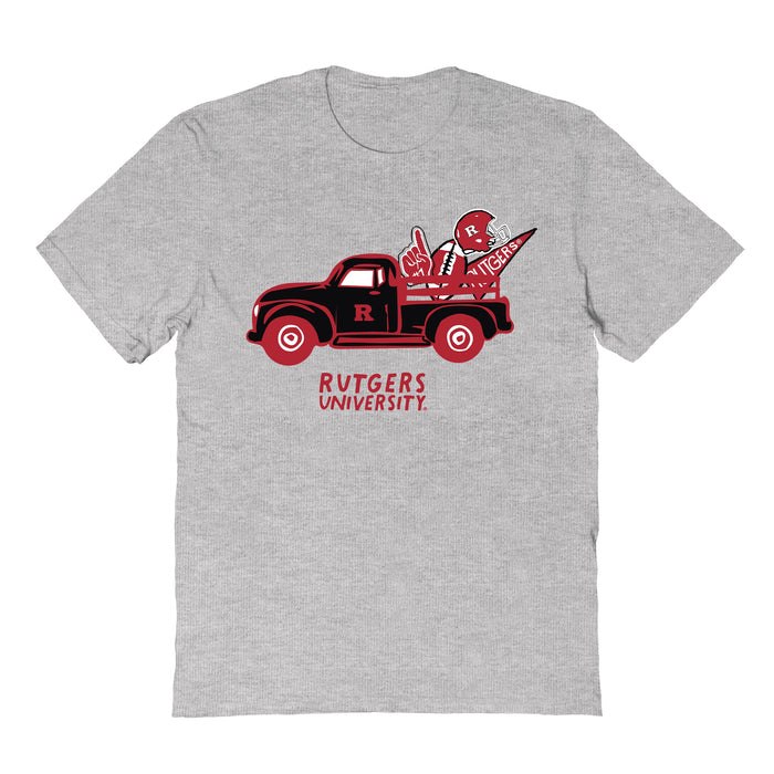 Rutgers Scarlet Knights Hand Sketched Vive La Fete Impressions Truck Kids Grey Cotton T-shirt